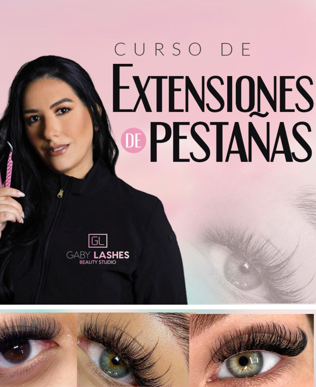 Curso de extensiones de pestañas ( clásicas , híbridas, volumen )